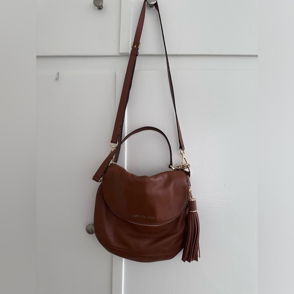 Michael Kors tan leather fold over purse - Picture 2 of 8